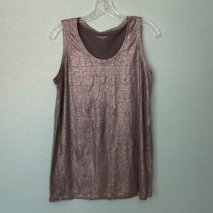 Eileen Fisher metallic silver/pewter linen tank top